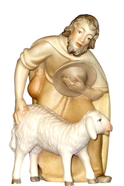 Hirt gebogen mit Schaf