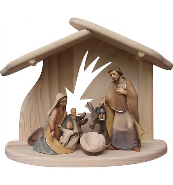 Hl. Familie mit Sternstall Ochs Esel Hl. Familie mit Sternstall Ochs Esel
