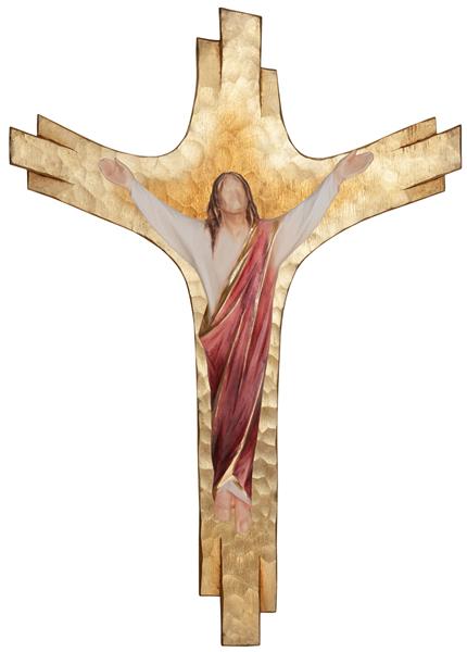 Auferstehungschristus modern auf Strahlenbalken Auferstehungschristus modern auf Strahlenbalken