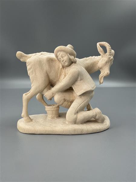 Bub mit Ziege (von der Seite melkend)