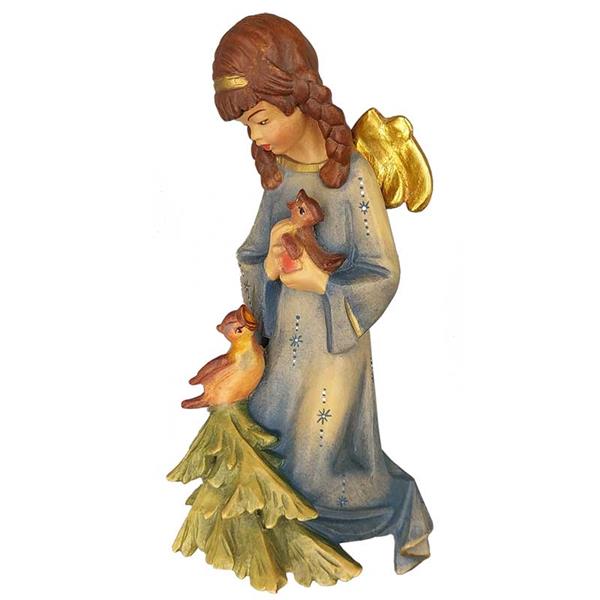 Reliefengel blau mit Vogel