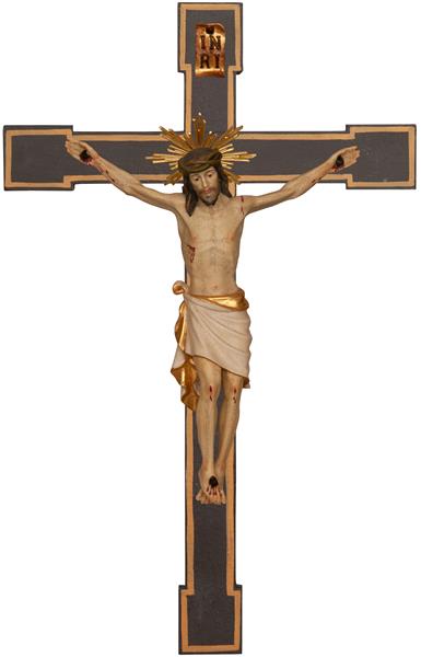 Crucifix Classico mit Gloriole auf roman. Kreuz
