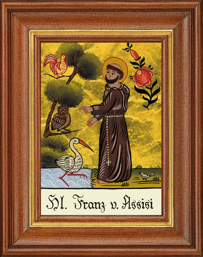 Hl. Franz v. Assisi - Hinterglasbild Hl. Franz v. Assisi - Hinterglasbild